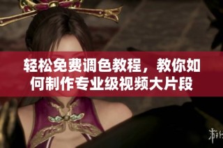 轻松免费调色教程，教你如何制作专业级视频大片段
