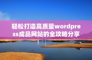 轻松打造高质量wordpress成品网站的全攻略分享