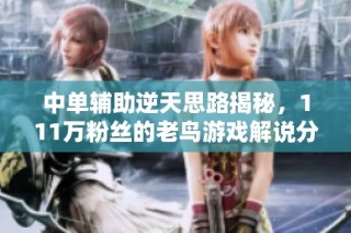 中单辅助逆天思路揭秘，111万粉丝的老鸟游戏解说分享