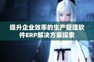 提升企业效率的生产管理软件ERP解决方案探索