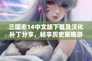 三国志14中文版下载及汉化补丁分享，畅享历史策略游戏乐趣