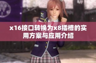 x16接口转换为x8插槽的实用方案与应用介绍