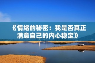 《情绪的秘密：我是否真正满意自己的内心稳定》