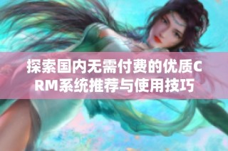 探索国内无需付费的优质CRM系统推荐与使用技巧