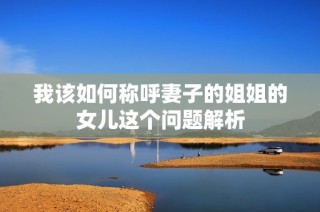 我该如何称呼妻子的姐姐的女儿这个问题解析