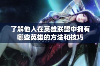 了解他人在英雄联盟中拥有哪些英雄的方法和技巧
