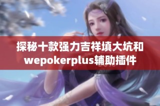探秘十款强力吉祥填大坑和wepokerplus辅助插件