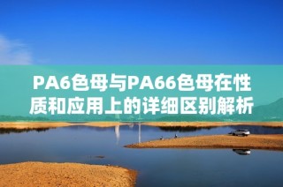 PA6色母与PA66色母在性质和应用上的详细区别解析