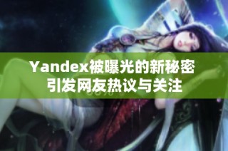 Yandex被曝光的新秘密 引发网友热议与关注