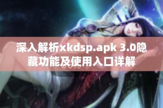 深入解析xkdsp.apk 3.0隐藏功能及使用入口详解