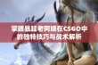 掌握暴躁老阿姨在CSGO中的独特技巧与战术解析