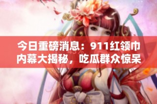 今日重磅消息：911红领巾内幕大揭秘，吃瓜群众惊呆了