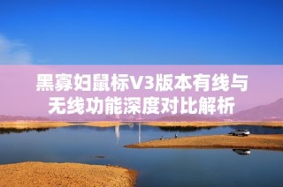 黑寡妇鼠标V3版本有线与无线功能深度对比解析