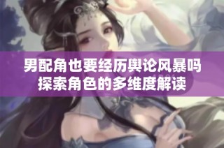 男配角也要经历舆论风暴吗探索角色的多维度解读