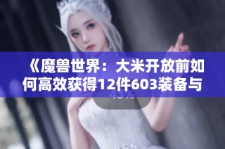 《魔兽世界：大米开放前如何高效获得12件603装备与636武器》