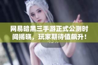 网易暗黑三手游正式公测时间揭晓，玩家期待值飙升！