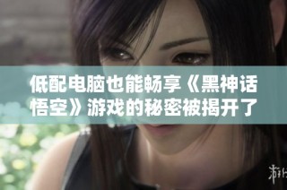 低配电脑也能畅享《黑神话悟空》游戏的秘密被揭开了