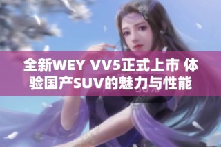 全新WEY VV5正式上市 体验国产SUV的魅力与性能