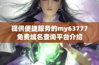 提供便捷服务的my63777免费域名查询平台介绍