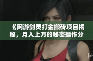 《网游剑灵打金搬砖项目揭秘，月入上万的秘密操作分享》