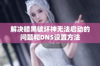 解决暗黑破坏神无法启动的问题和DNS设置方法