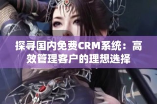 探寻国内免费CRM系统：高效管理客户的理想选择