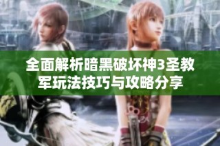 全面解析暗黑破坏神3圣教军玩法技巧与攻略分享