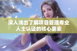 深入浅出了解项目管理专业人士认证的核心要素