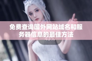 免费查询国外网站域名和服务器信息的最佳方法