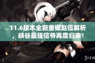 11.6版本全新重做赵信解析，峡谷最强信爷再度归来！