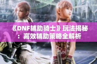 《DNF辅助骑士》玩法揭秘：高效辅助策略全解析