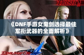 《DNF手游女鬼剑选择最佳军衔武器的全面解析》