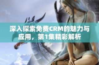 深入探索免费CRM的魅力与应用，第1集精彩解析