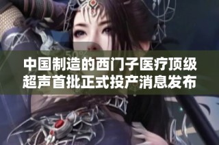 中国制造的西门子医疗顶级超声首批正式投产消息发布