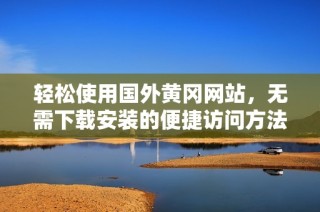 轻松使用国外黄冈网站，无需下载安装的便捷访问方法
