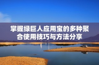 掌握绿巨人应用宝的多种聚合使用技巧与方法分享