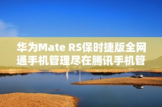 华为Mate RS保时捷版全网通手机管理尽在腾讯手机管家下载