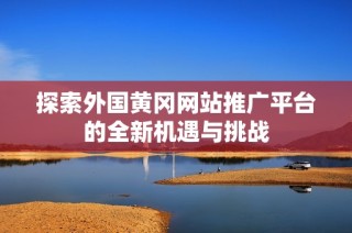 探索外国黄冈网站推广平台的全新机遇与挑战