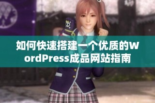 如何快速搭建一个优质的WordPress成品网站指南