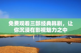 免费观看三部经典韩剧，让你沉浸在影视魅力之中