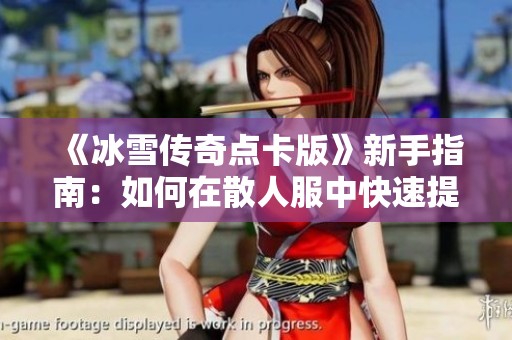 《冰雪传奇点卡版》新手指南：如何在散人服中快速提升搬砖效率