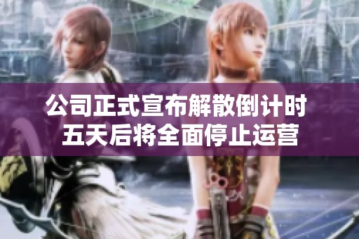 公司正式宣布解散倒计时 五天后将全面停止运营