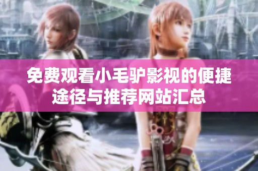 免费观看小毛驴影视的便捷途径与推荐网站汇总