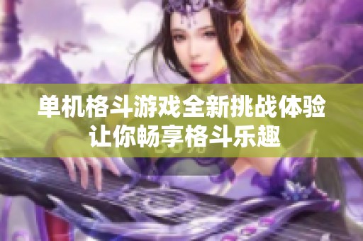 单机格斗游戏全新挑战体验 让你畅享格斗乐趣