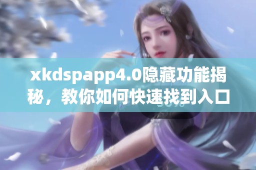 xkdspapp4.0隐藏功能揭秘，教你如何快速找到入口