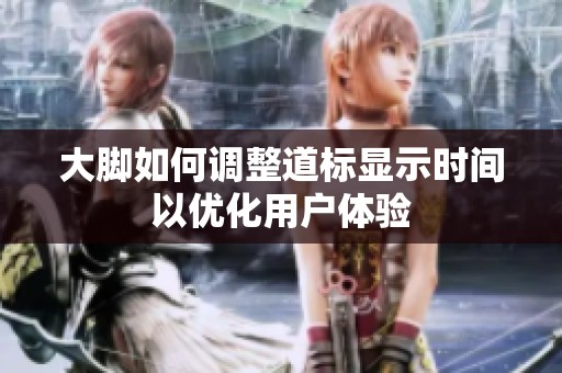 大脚如何调整道标显示时间以优化用户体验