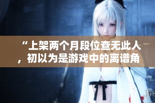 “上架两个月段位查无此人，初以为是游戏中的离谱角色”