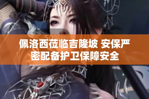 佩洛西莅临吉隆坡 安保严密配备护卫保障安全