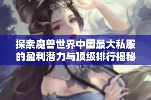 探索魔兽世界中国最大私服的盈利潜力与顶级排行揭秘