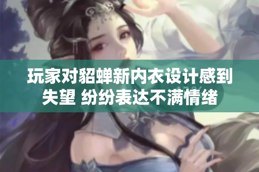玩家对貂蝉新内衣设计感到失望 纷纷表达不满情绪